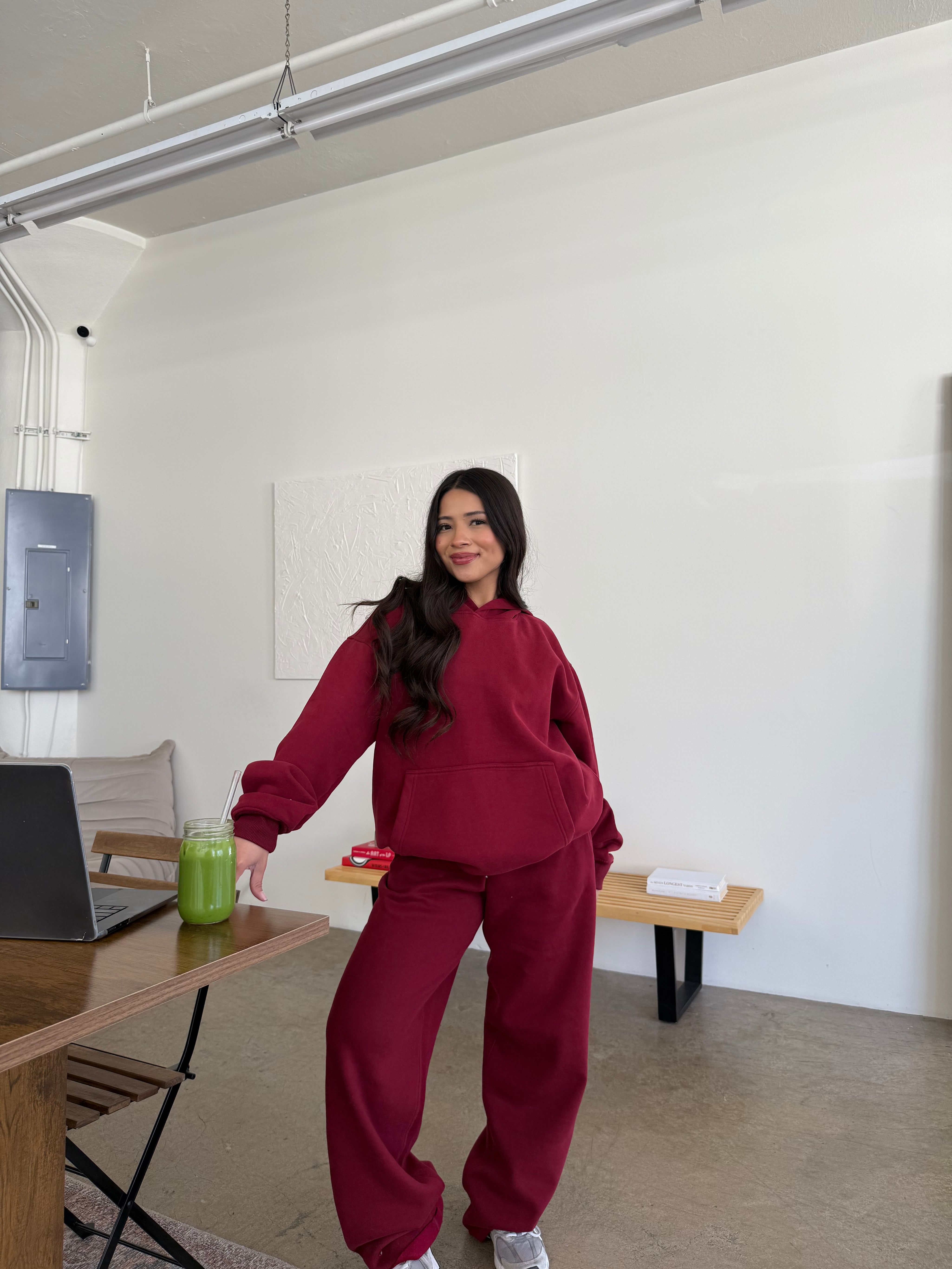 Serene Fleece Hoodie (Cranberry)
