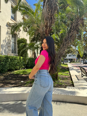 Butter Scoop Short Sleeve (Hot Pink)