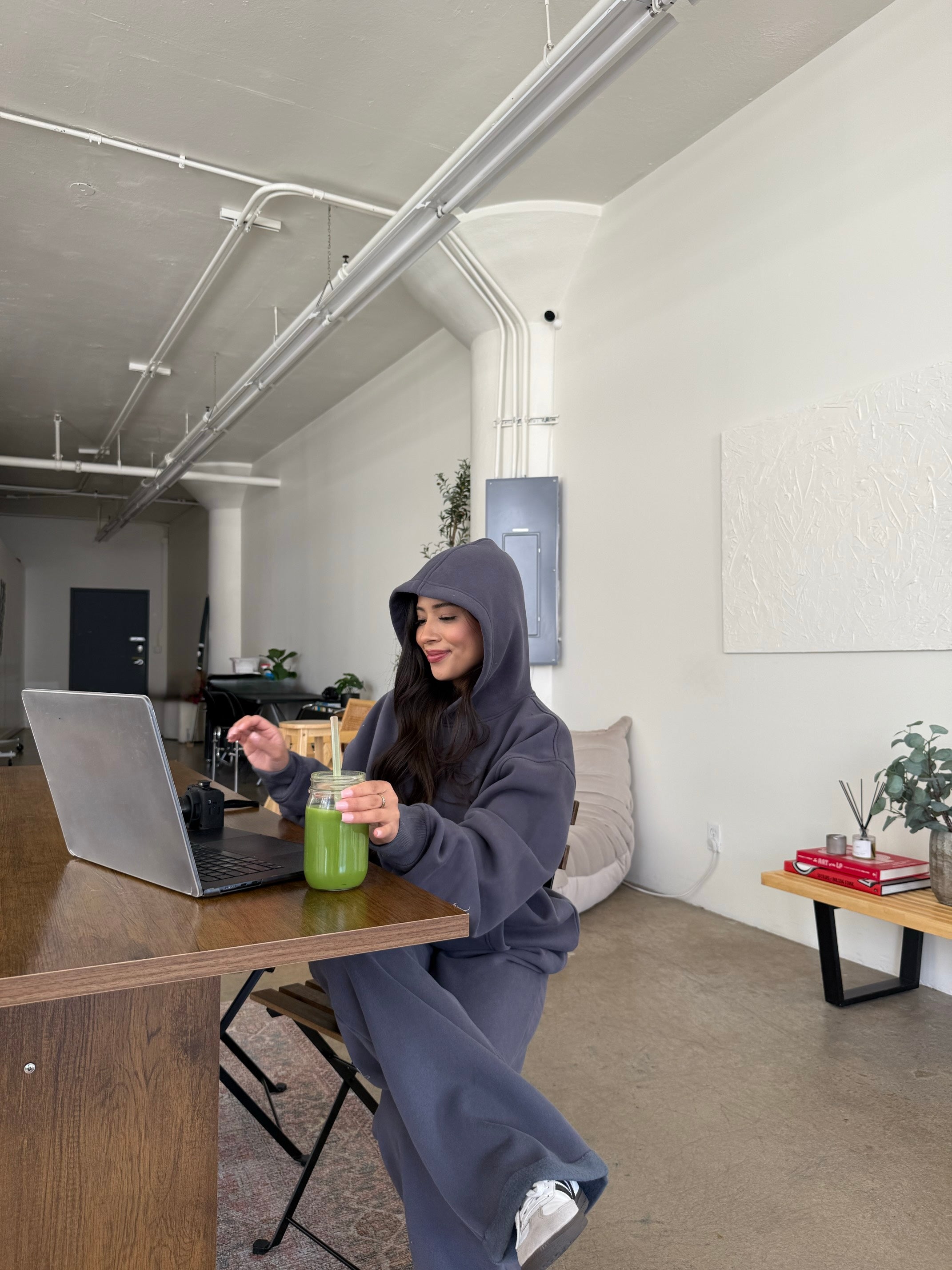 Serene Fleece Hoodie (Charcoal)