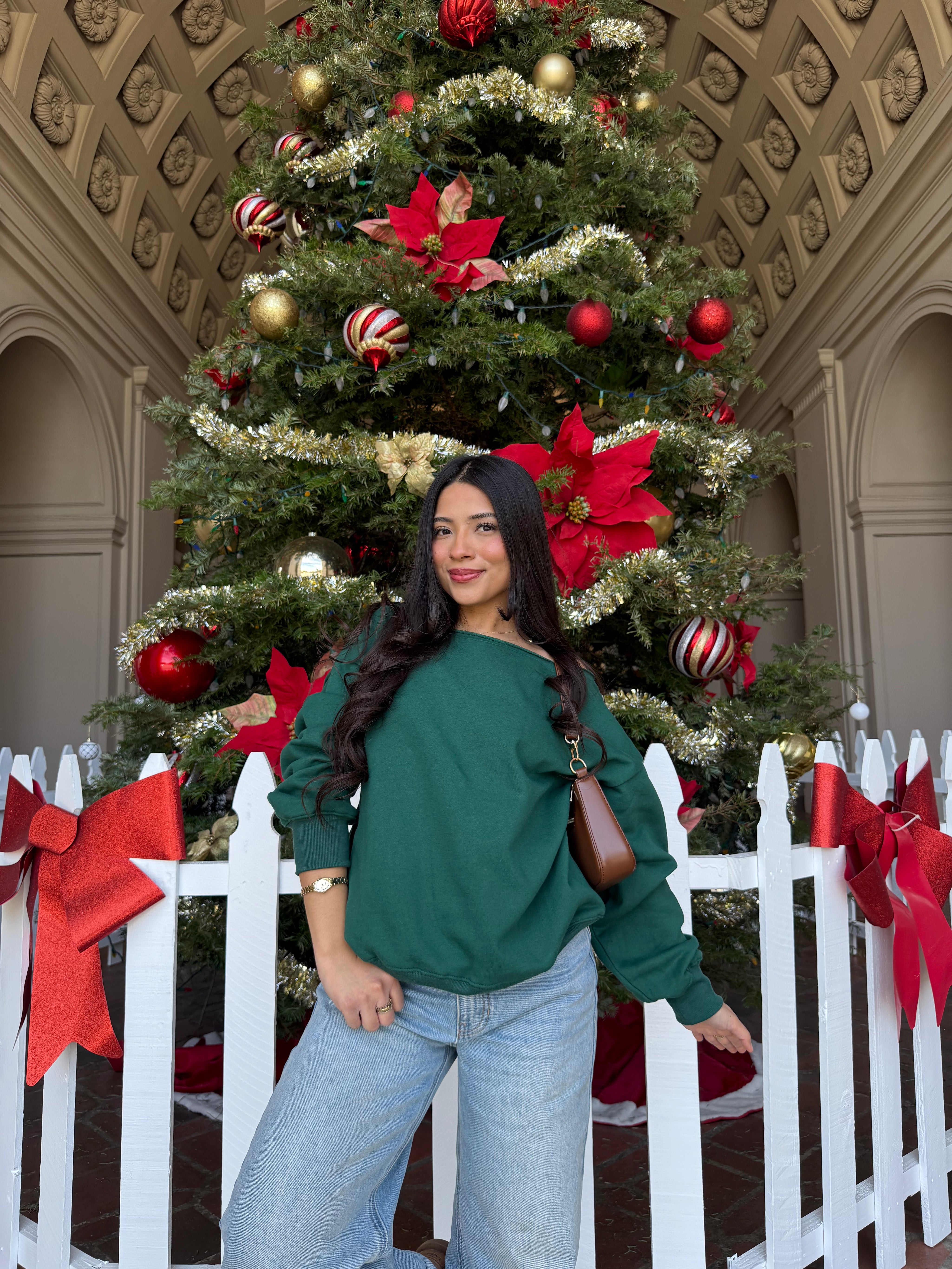Sweetheart Off the Shoulder Sweater (Hunter)