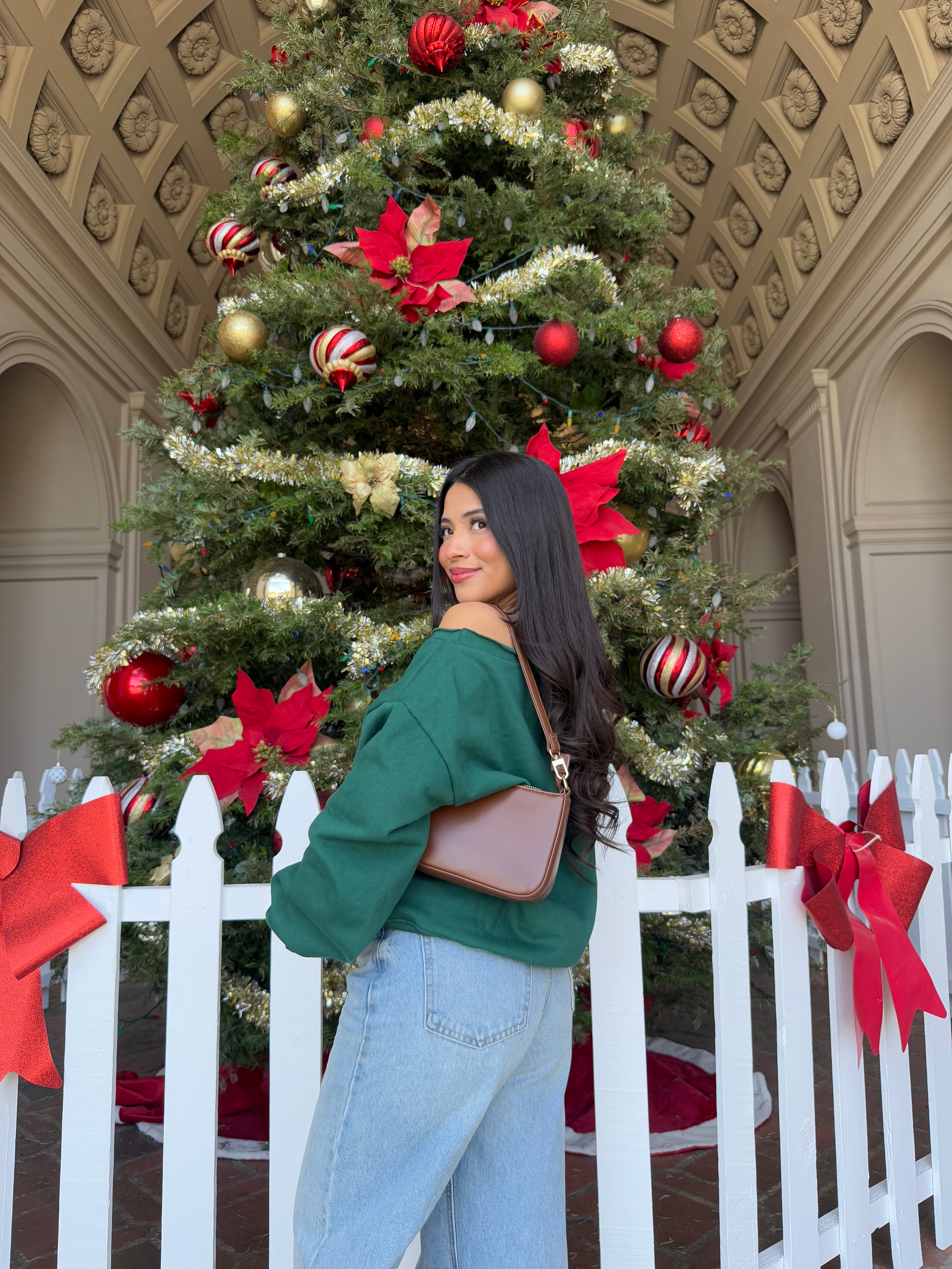 Sweetheart Off the Shoulder Sweater (Hunter)