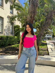 Butter Scoop Short Sleeve (Hot Pink)