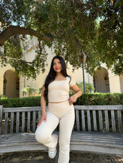 Girl Talk Short Sleeve Set (Vanilla)