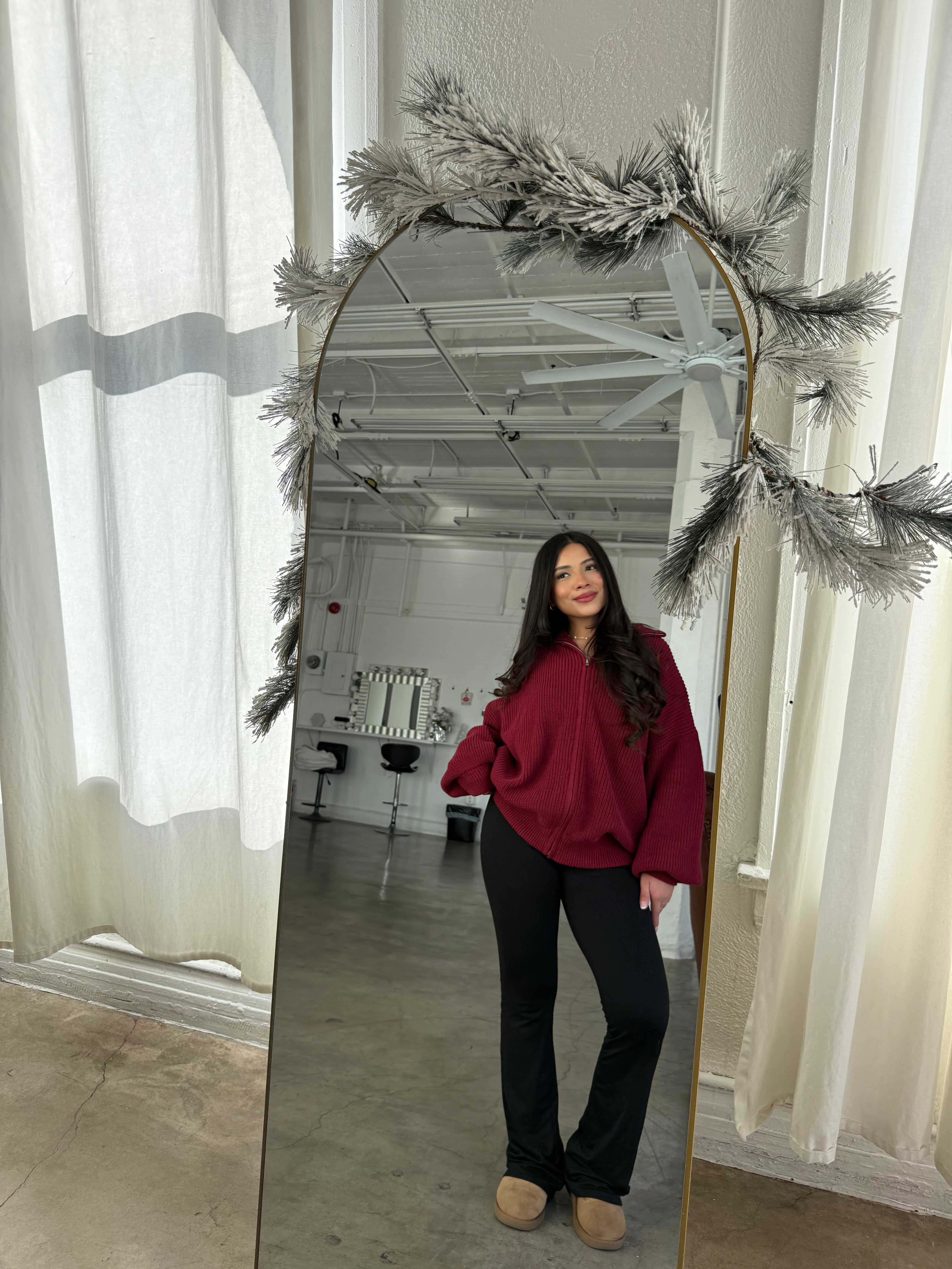 Brown Sugar Oversized Knit (Cranberry)