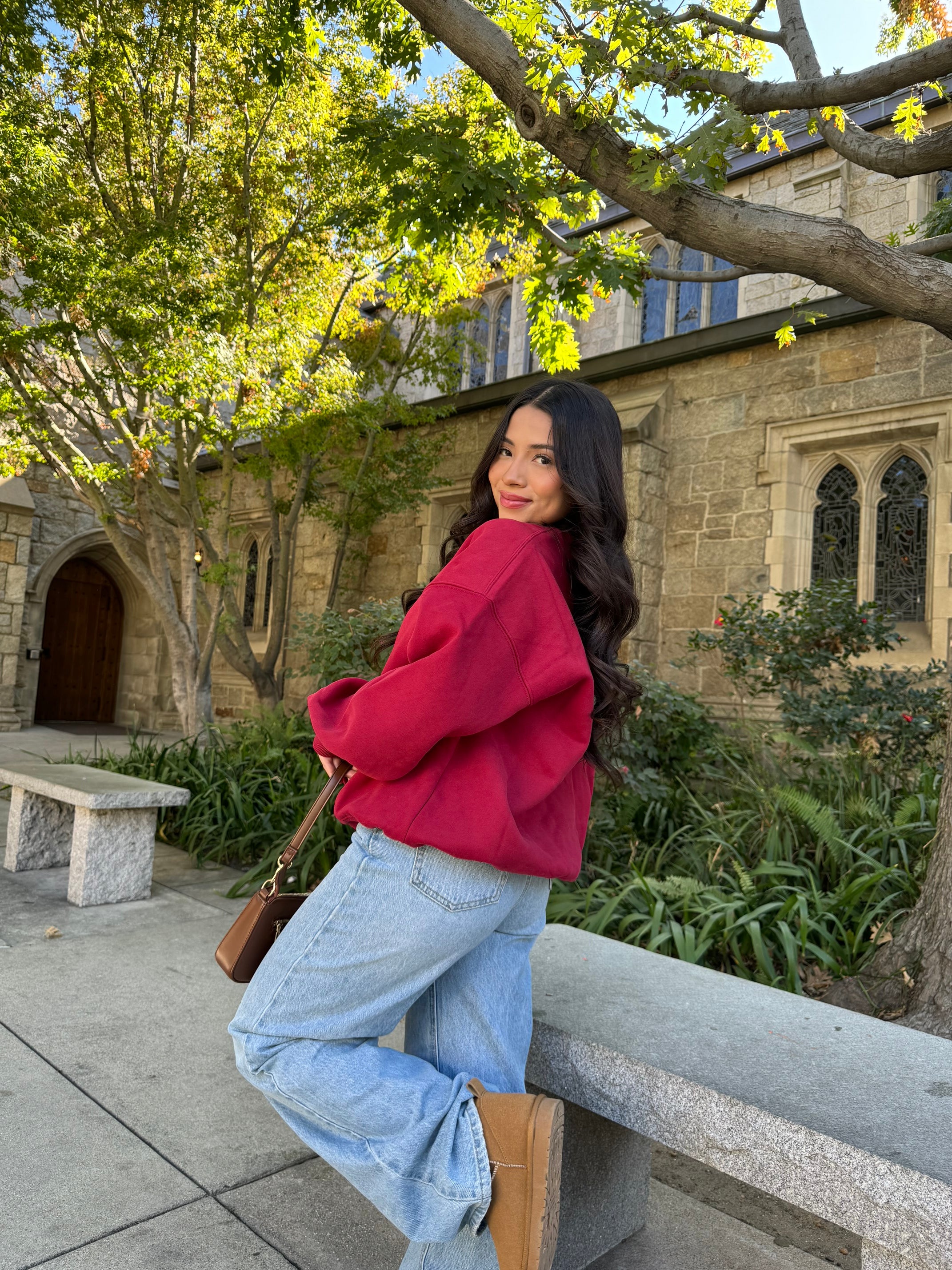 Simple Things Crewneck (Cranberry)