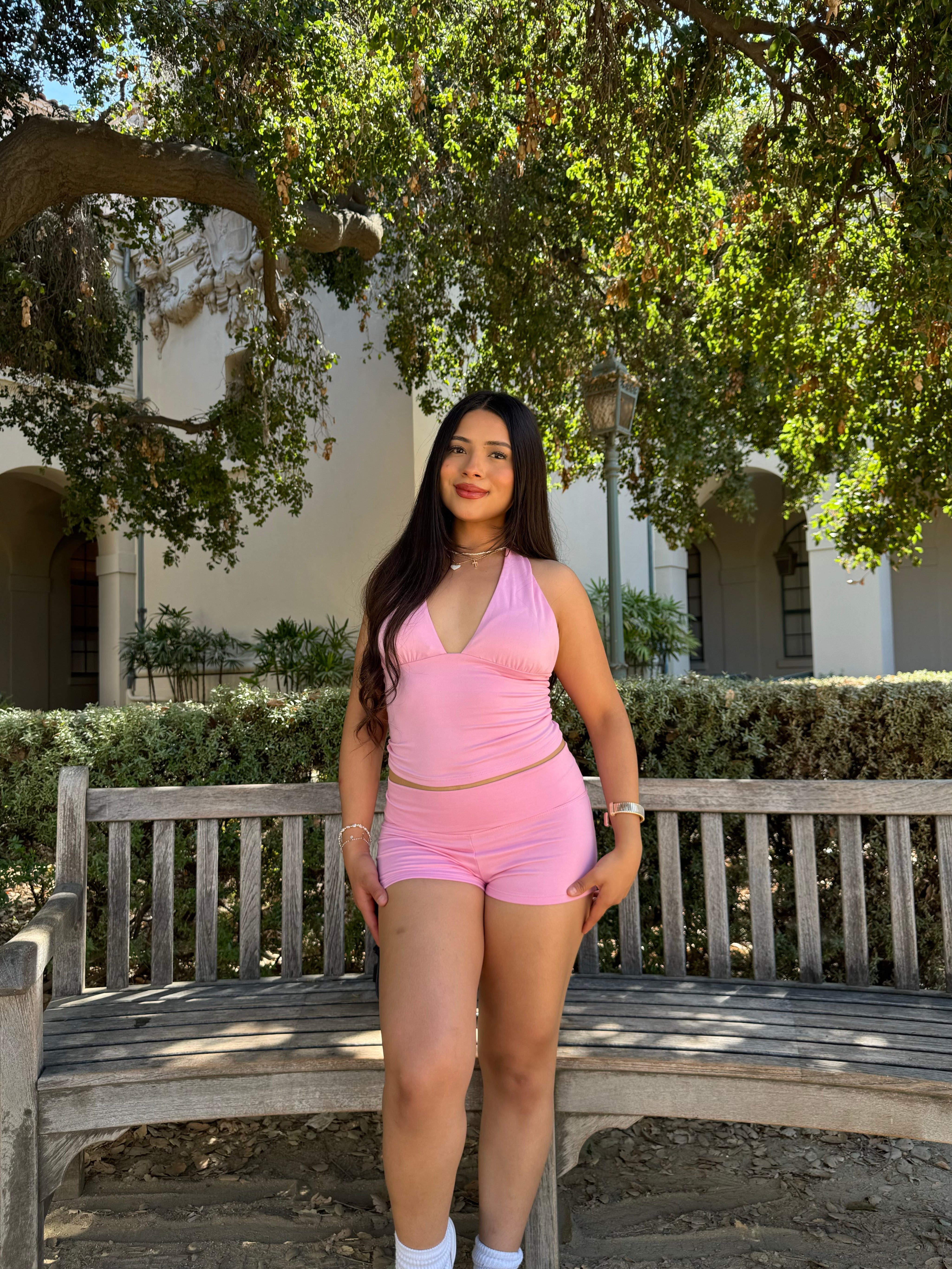 Lust Butter Halter Set (Baby Pink)