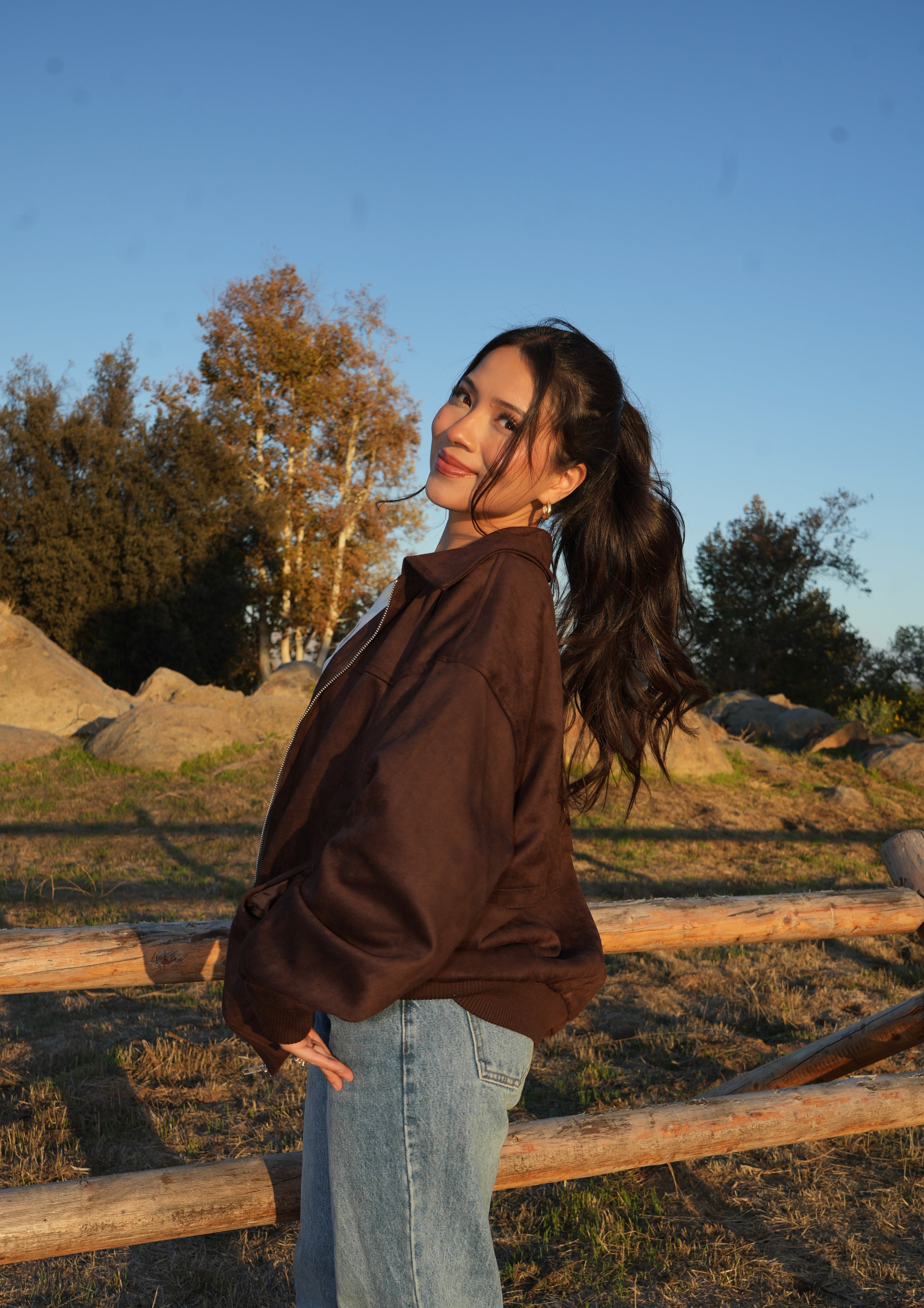 Maple Suede Bomber Jacket
