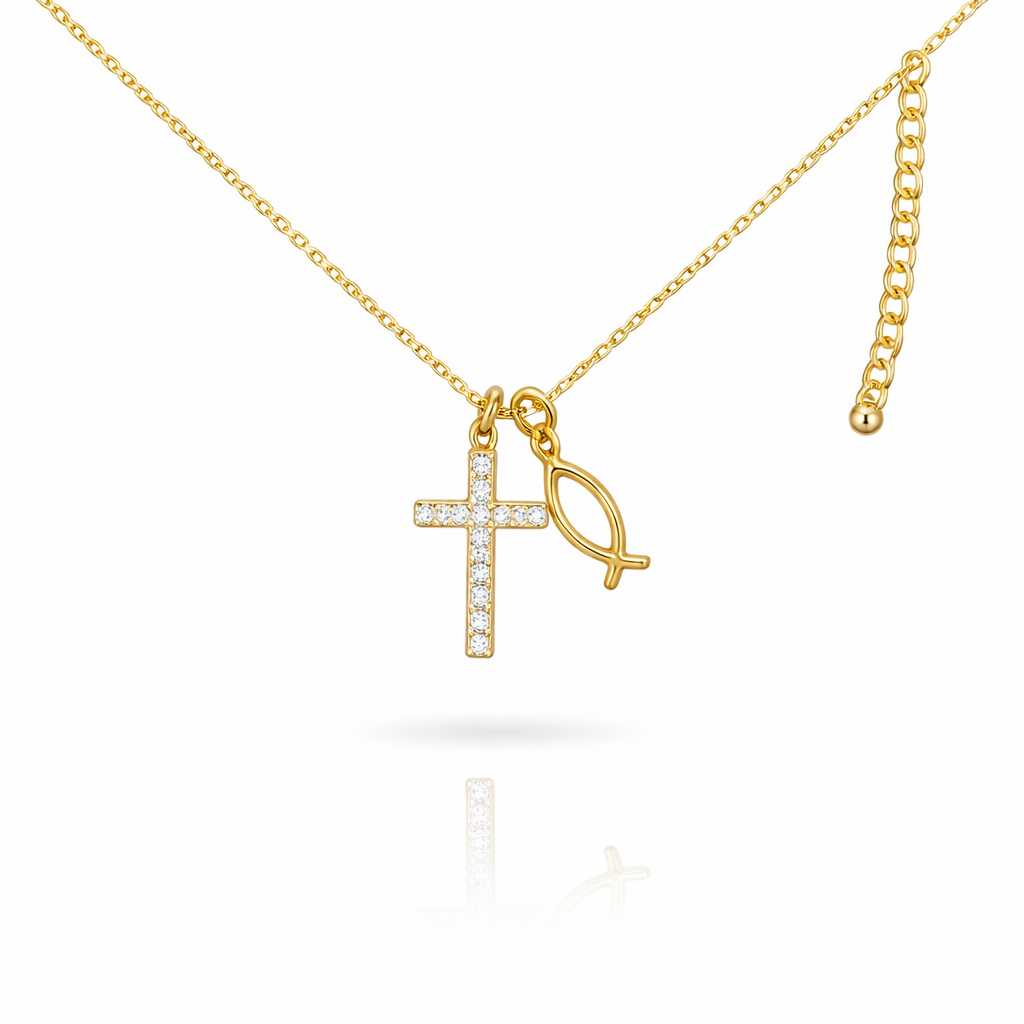 Minimal Cross Necklace