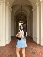 Lovely Denim Cargo Skirt