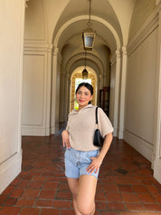 Checking in Crochet Short Sleeve