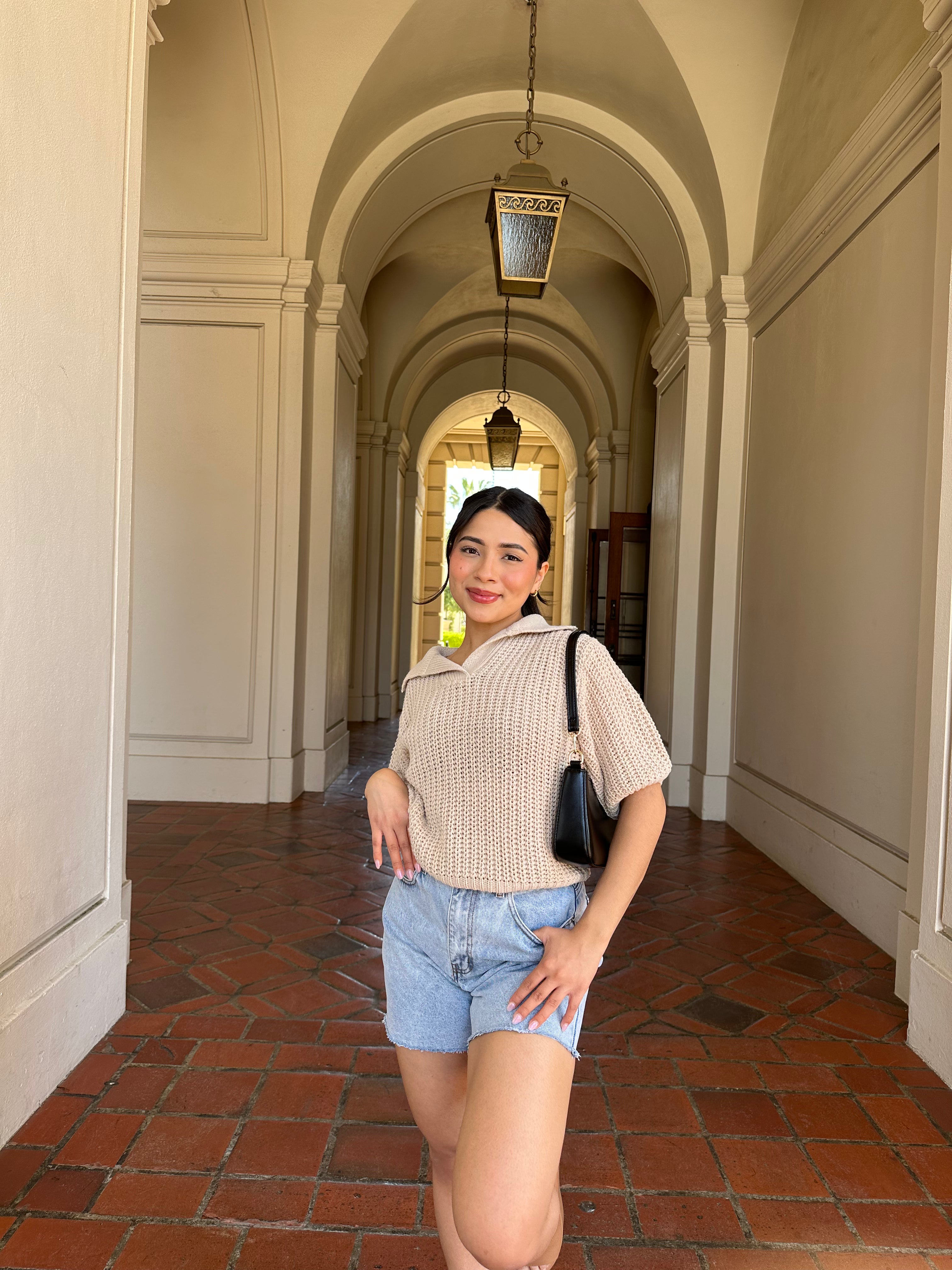Checking in Crochet Short Sleeve