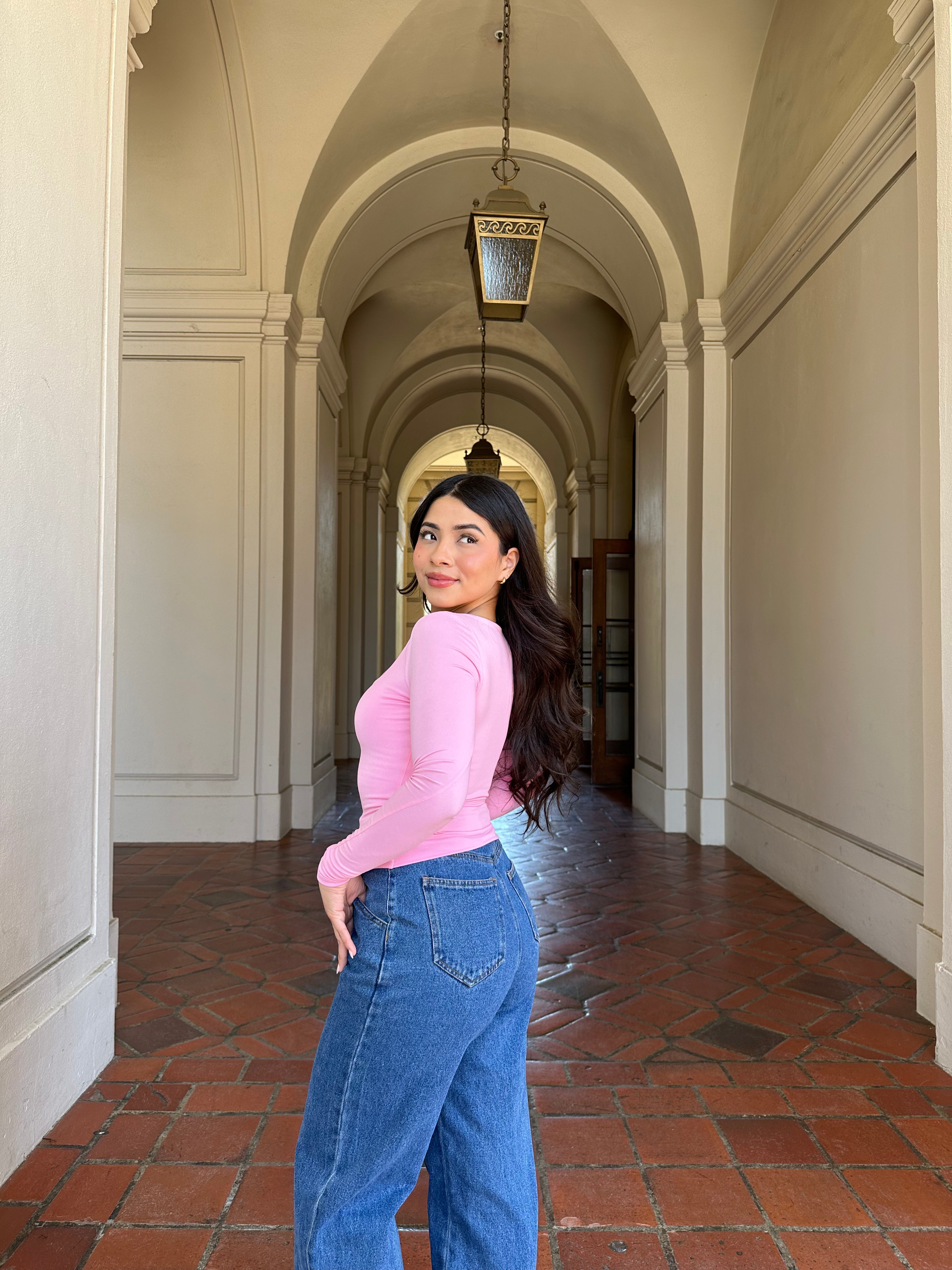 Butter Scoop Long Sleeve (Pink)