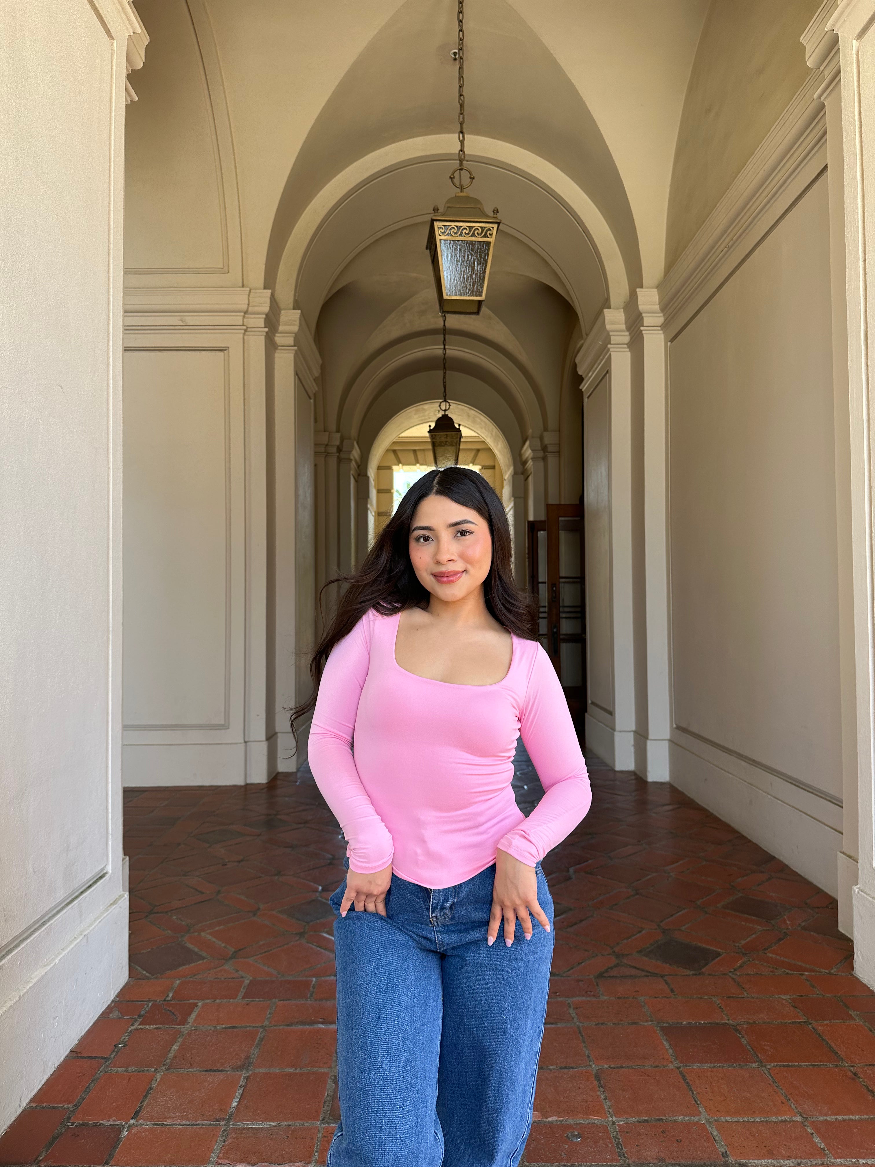 Butter Scoop Long Sleeve (Pink)