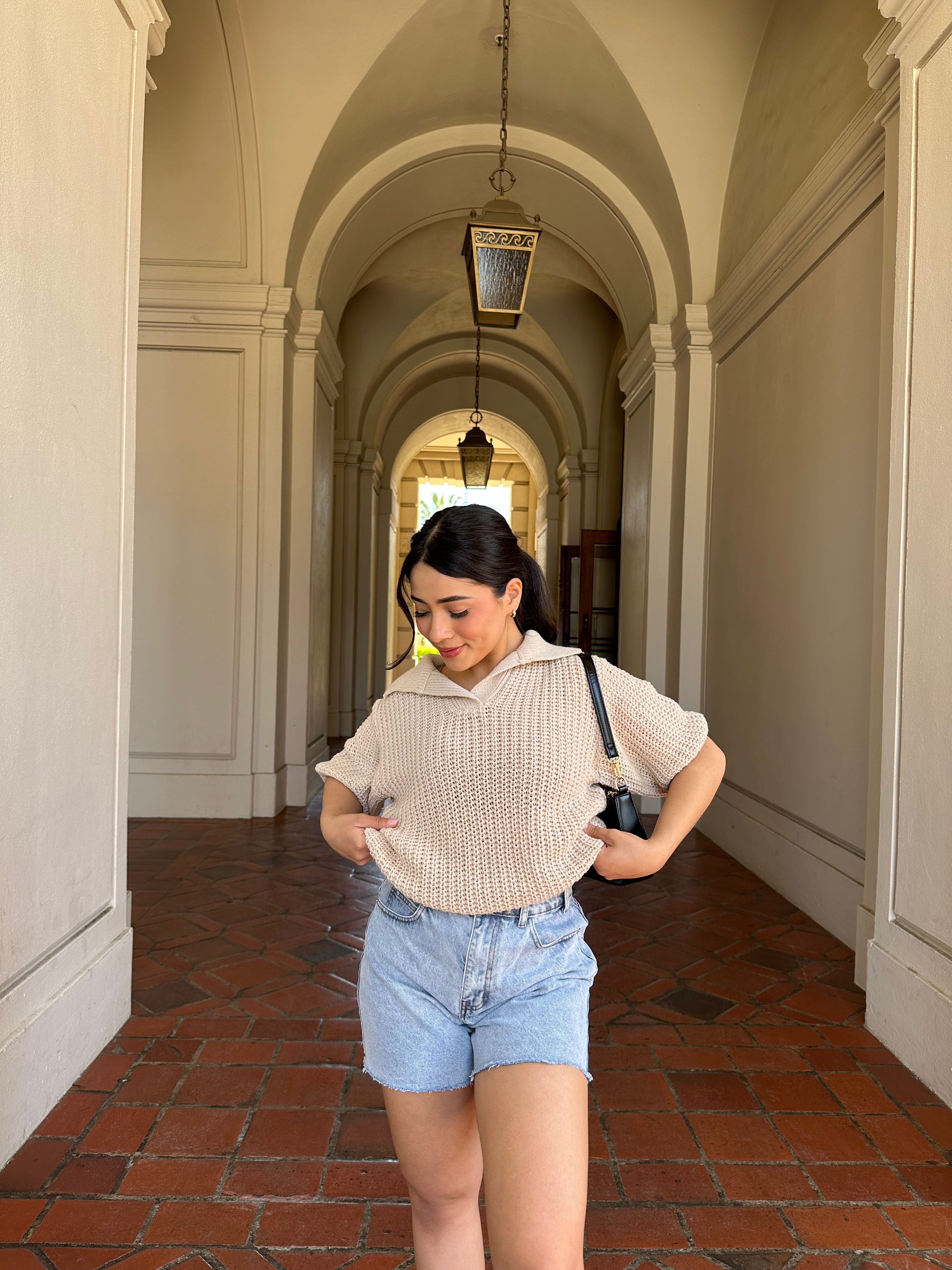 Checking in Crochet Short Sleeve