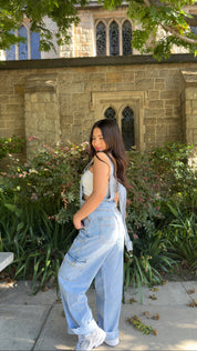 Lucky Girl Overalls (Light Denim)