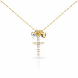 Minimal Cross Heart Necklace