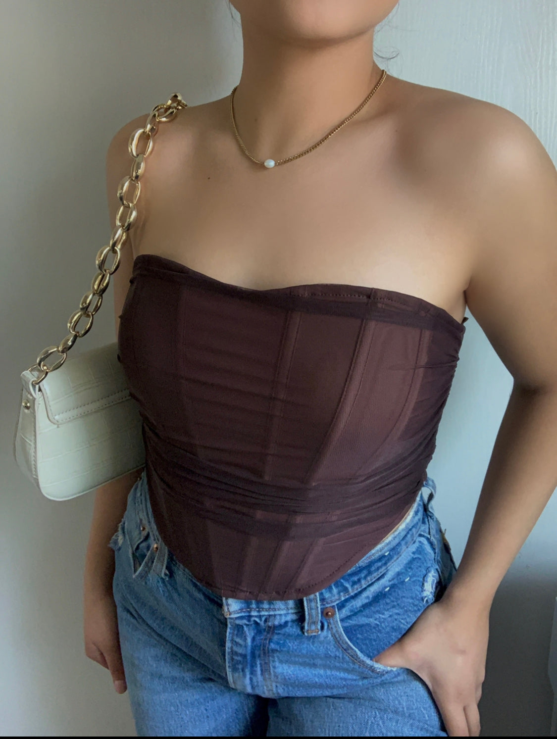 Chocolate Corset Top