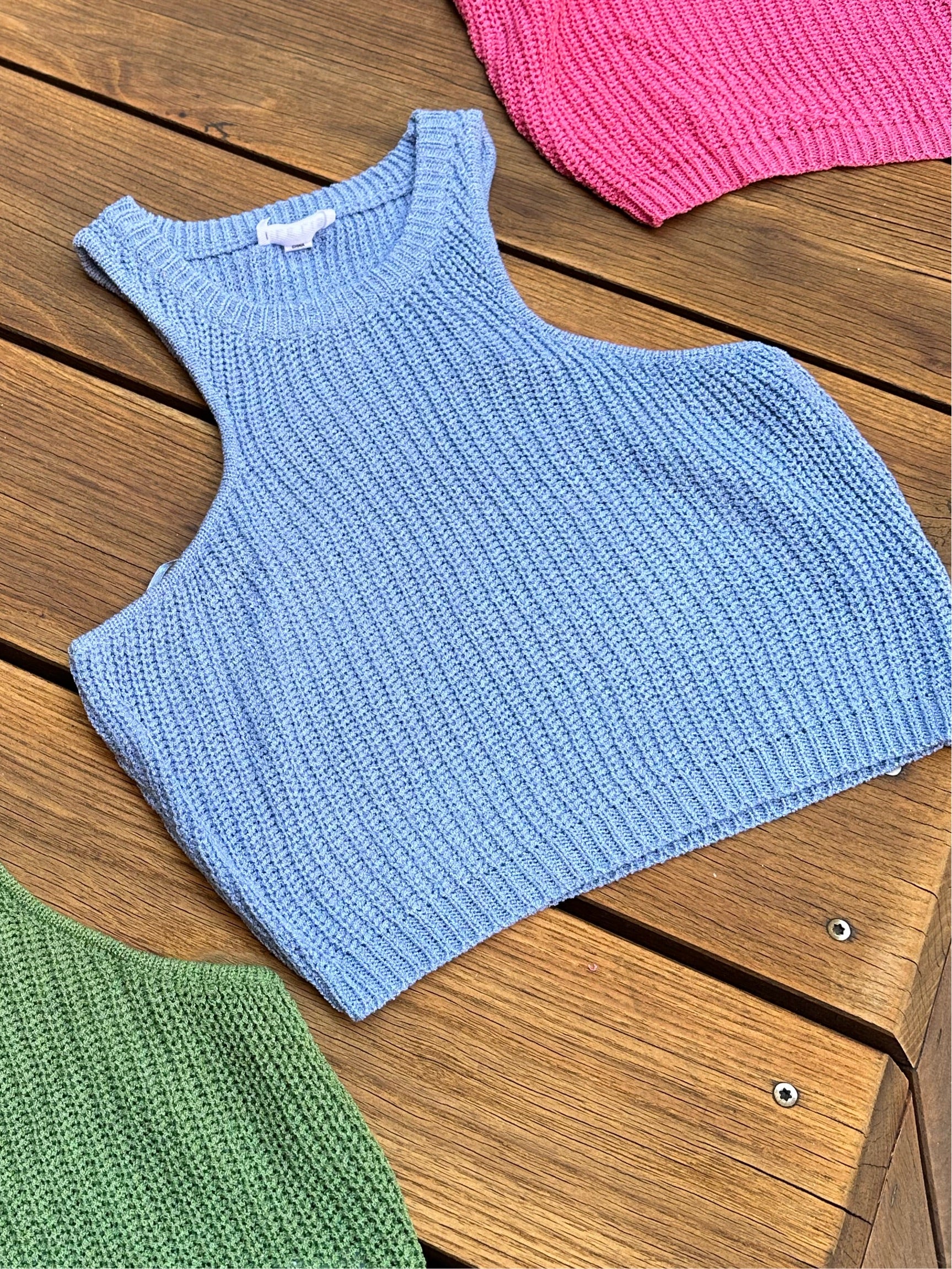 Flower Girl Crochet Top (Light Blue)