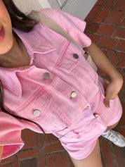 Renewal Denim Romper (Pink)