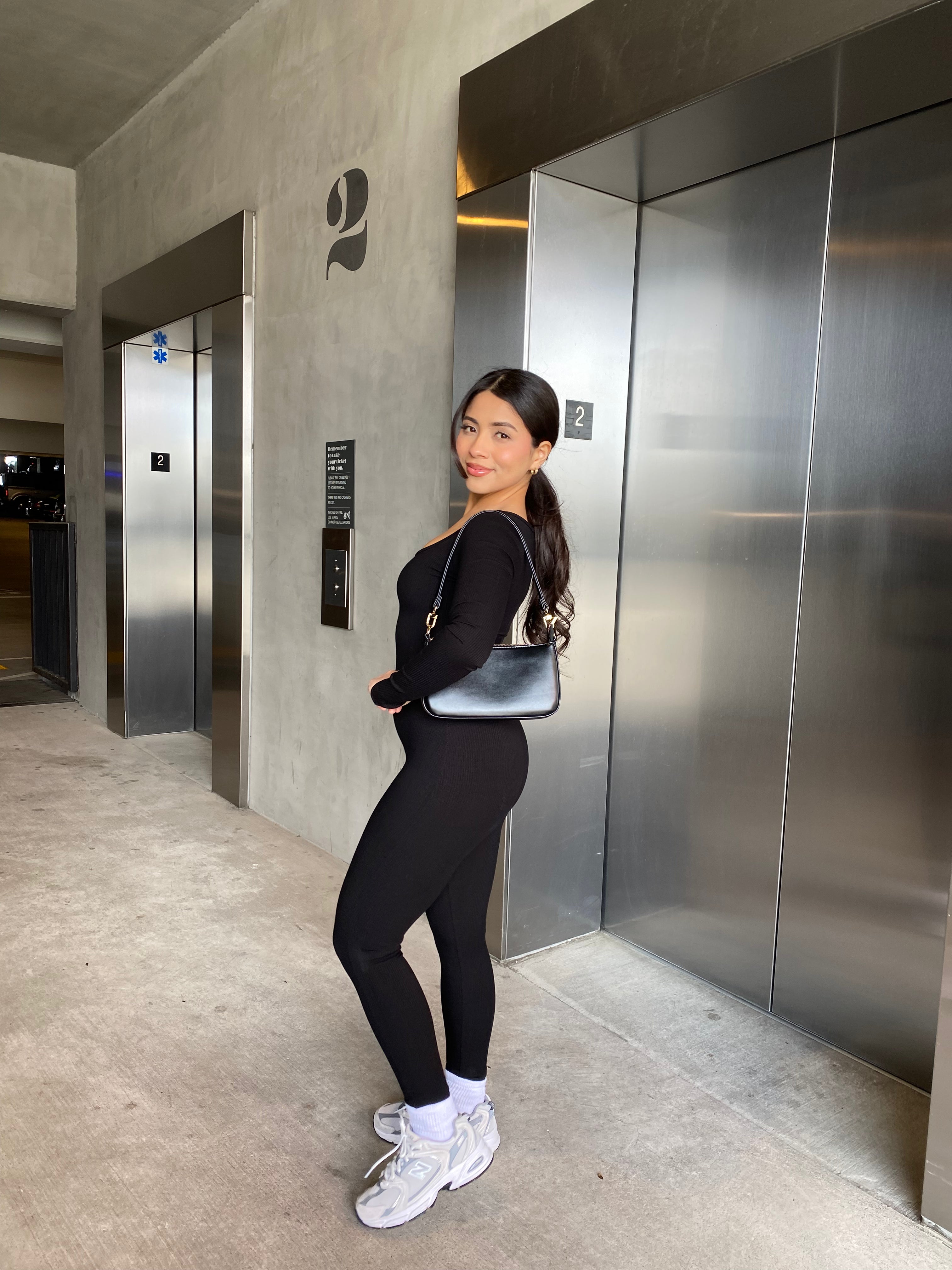 Florence Long Sleeve Jumpsuit (Onyx)