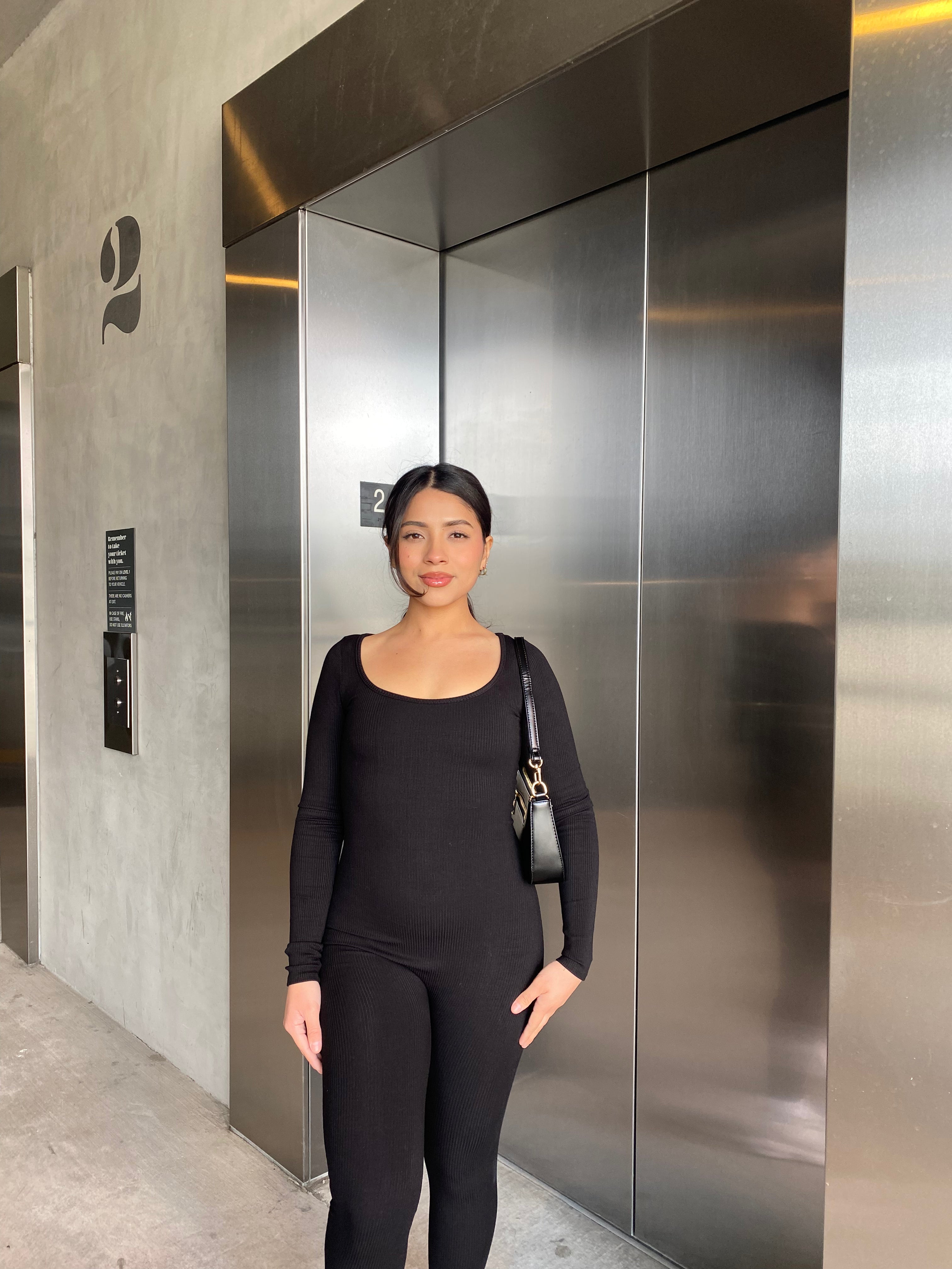 Florence Long Sleeve Jumpsuit (Onyx)