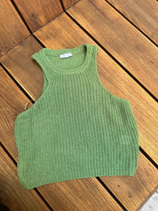 Flower Girl Crochet Top (Light Green)