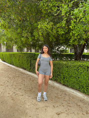 In full Bloom Jumpsuit ( Heather Grey)